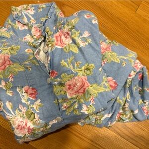 Garnet Hill Blue Floral Pajama Set